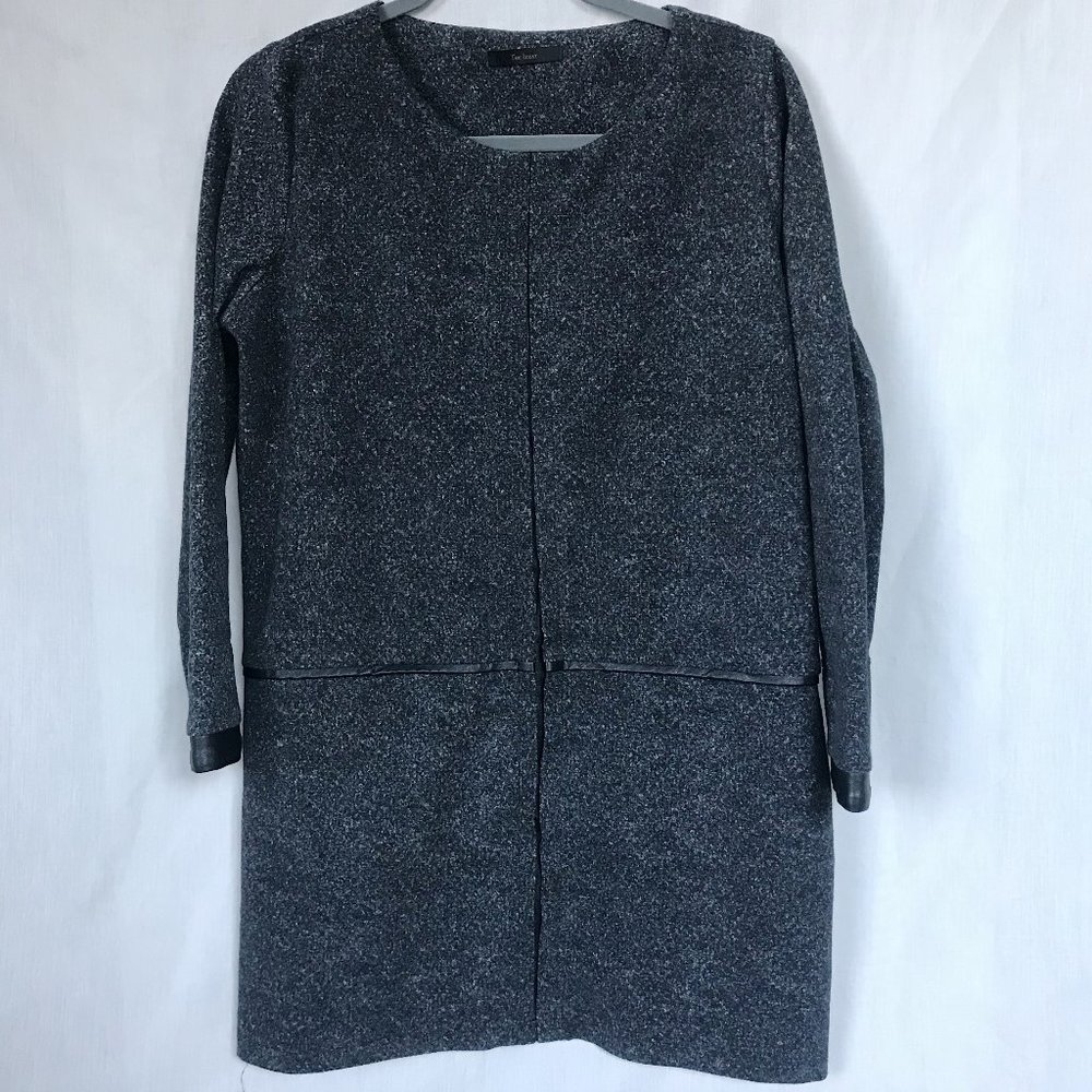 The Izzat Charcoal Long Sleeve Scoop Sheath Dress